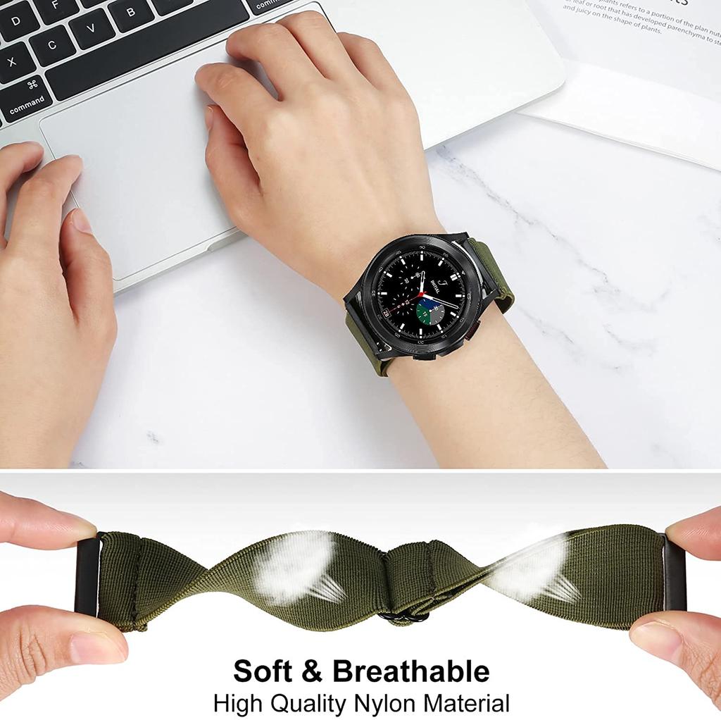 Нейлоновый ремешок для Samsung Galaxy Watch 7 FE 6 5 4/Gear S3 Регулируемый браслет для Amazfit Balance 2/Bip 6 5/GTR 4/Active 2 3/GTS 4