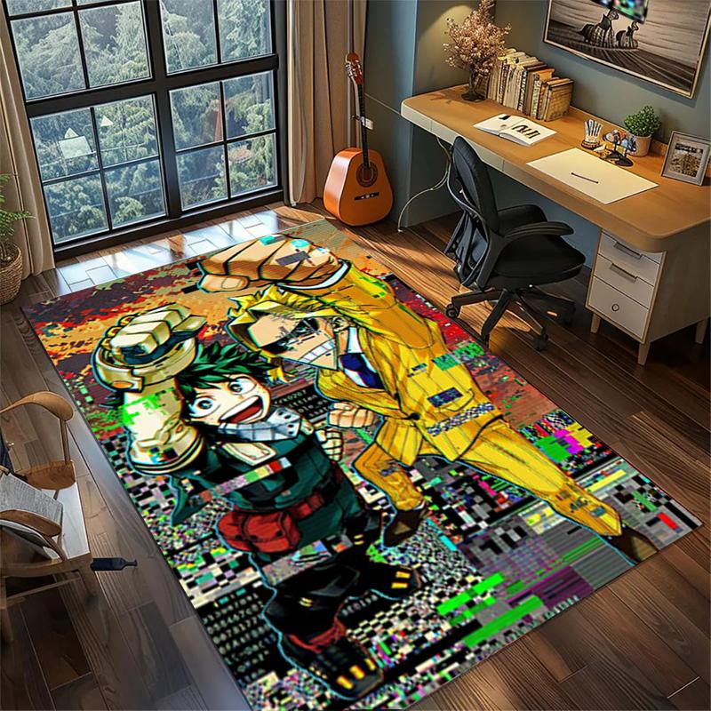 My Hero Academia Gamer Bedroom Mat Large Area Non Slip Washable Rug Home Floor Decor