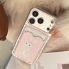 Милый Держатель для Карт Чехол-Телефон с Кроликом для iPhone 16, iPhone 17 и iPhone 17 Pro Max