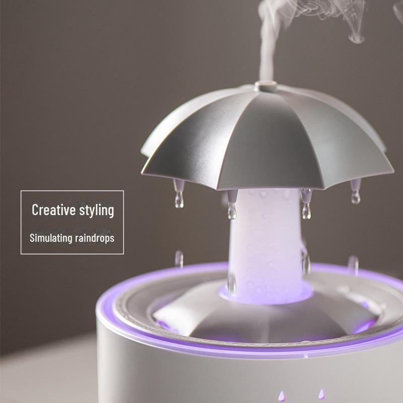 2024 Multifunctional Intelligent Humidifier with Remote-Control, Rotating Raindrop LED Lights, and Aromatherapy Function