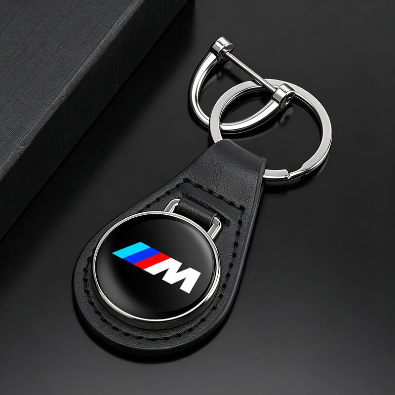 Metal Leather Car Emblem Keychain Keyring Key Ring Pendant For BMW M E46 E90 E60 F30 G20 X1 X2 X3 X4 X5 X6 X7 i3 i4 i5 i7 M2 G30 cwsh87