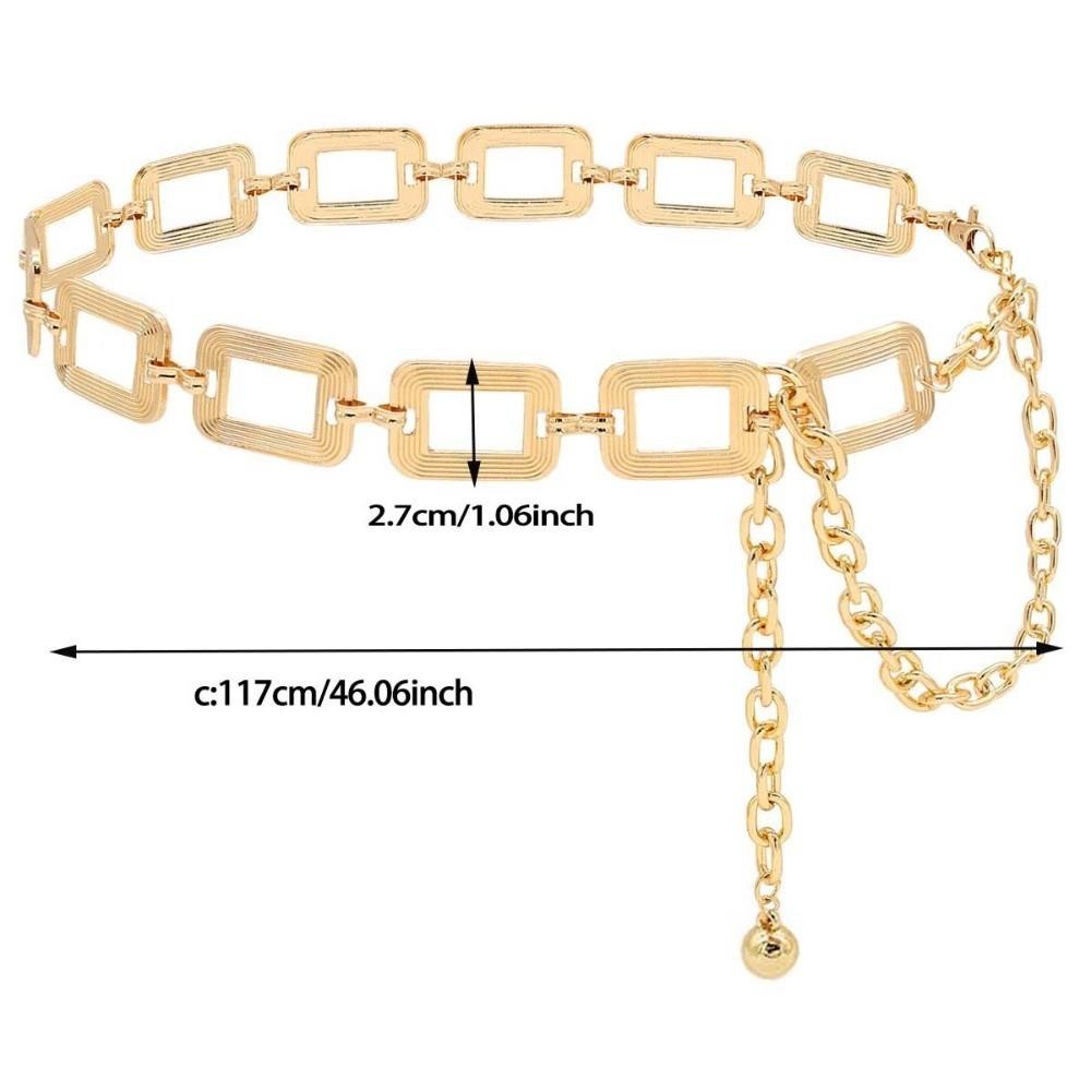 Hollow Out Body Link Belts Metal Body Chains Jewelry Casual Waist Chain Belt  for Jeans Dress