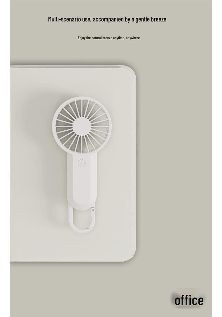 Portable Mini Handheld Fan with Hook - Rechargeable for Outdoor Use