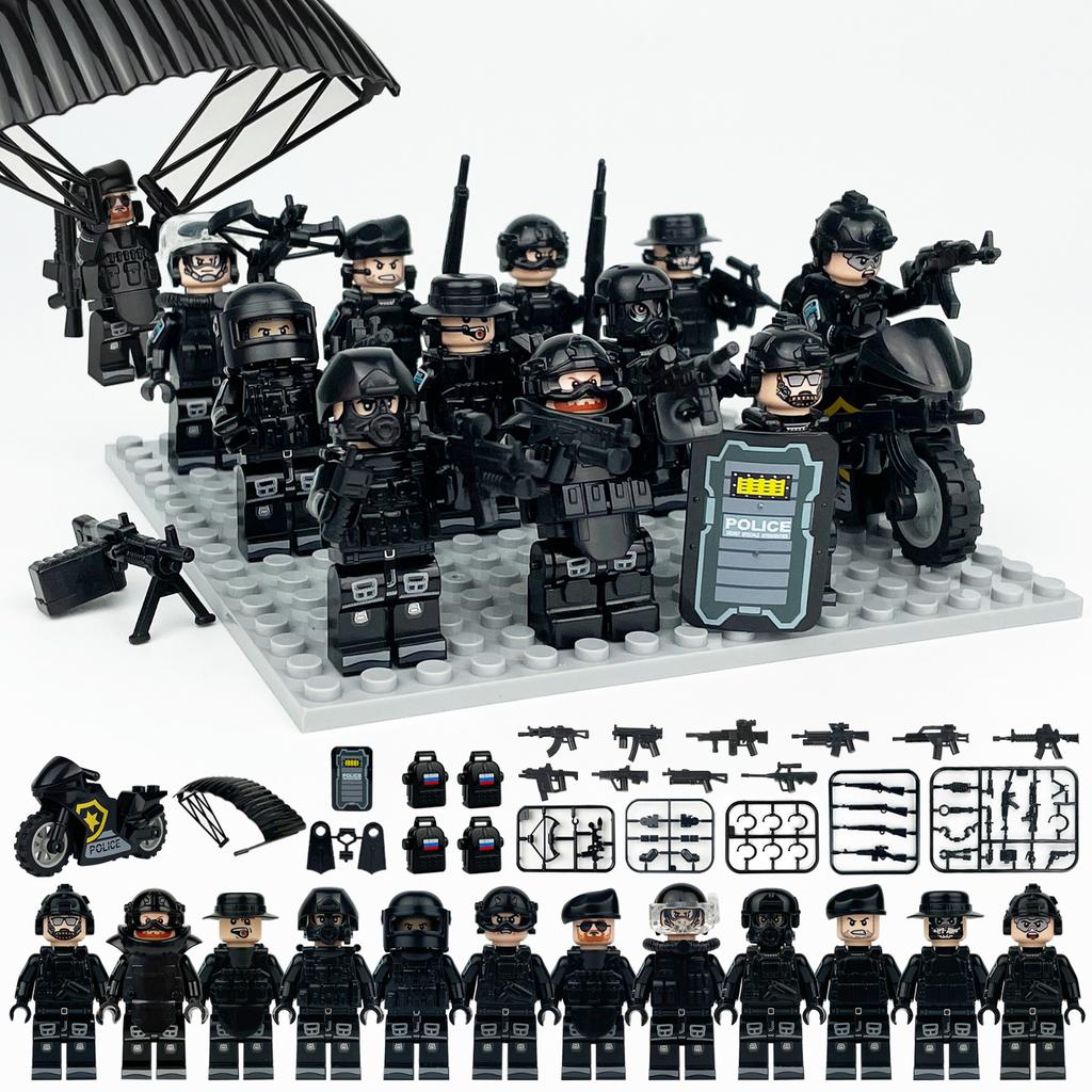 Щит привидение swat гуманоидные куклы строительные кубики цифровые фигурки собранные игрушки рептилия детские развивающие игрушки