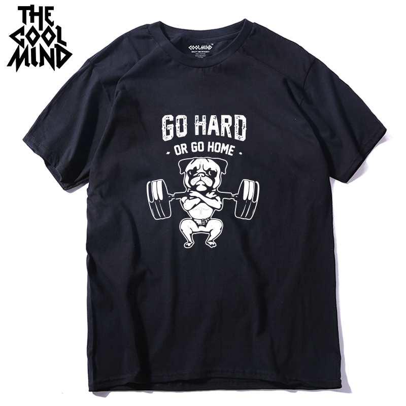 COOLMIND PU0124A 100% Cotton Go Hard Or Go Home Men T Shirt Casual Summer Loose Men T-shirt Male o-neck Men Tshirt Tee Shirt