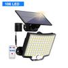 New 366/106LED Solar Lights Outdoor 3 Lighting Mode Motion Sensor Adjustable Head Security Wall Light Waterproof Garden Garage