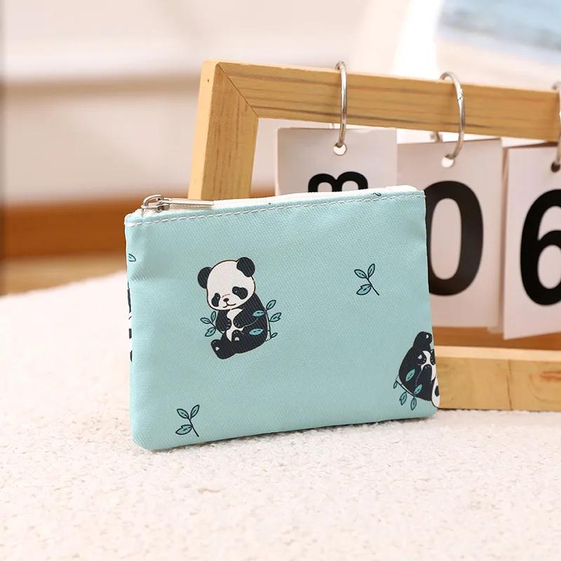 Маленький карманный мини-кошелек с цветочным принтом, небольшой свежий хлопковый цветочный мультяшный тканевый мешочек для карточек, женский студенческий кейс для хранения монет