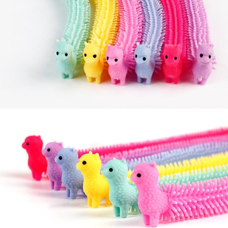 Браслеты-альпаки для релаксации | Тянущиеся игрушки, для подарков на Хэллоуин, Рождество, Пасху, призы для офиса и школы (Случайные цвета)