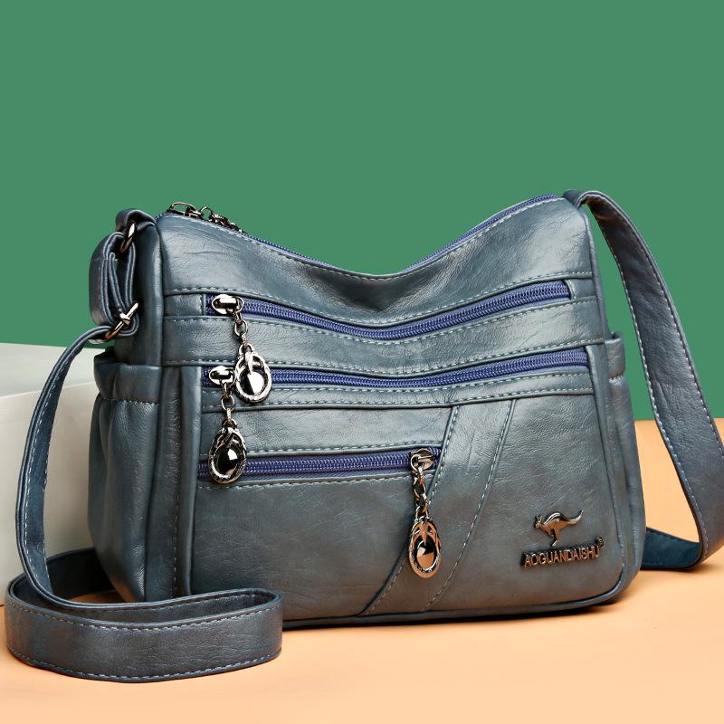 2025 Сумка из мягкой кожи для женщин - Стильная, простая сумка кроссбоди и на плечо для женщин среднего возраста