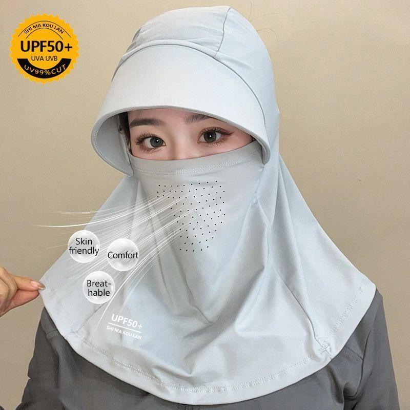 Солнцезащитная шляпа для женщин летом, защита шеи, защита лица, велоспорт, солнцезащитная шляпа, защита от ультрафиолета, интегрированная маска для лица