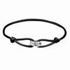 Sailing Rope Women's Bracelet Tricolour In Black Cord Bracelet with Stainless Steel Ring  Waterproof Boho Jewellery for Women Adjustable Length With