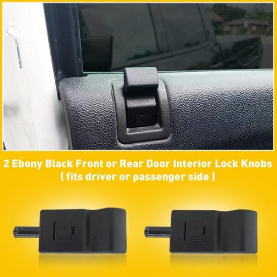 2/4Pcs Front/Rear DOOR LOCKING ROD KNOB Black For Chevrolet GMC Cadillac Hummer