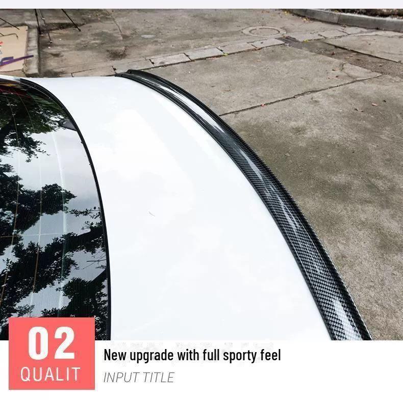 Universal Carbon Fiber Spoiler for Cars - Fixed Wind Wing Design, Punch-Free Installation, Small Size and Stylish Pattern.