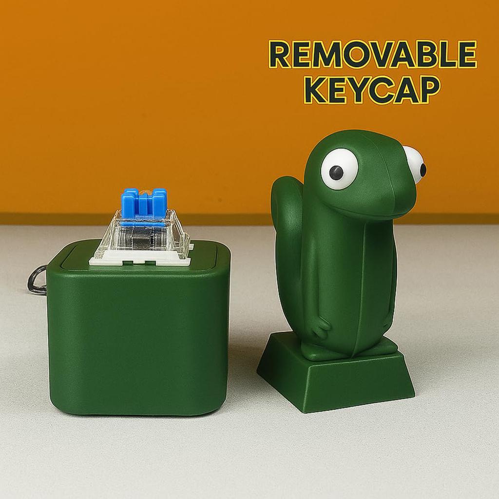 Lizard Button Keychain, Sound Button, Funny Rechargeable Animal Keychain With Colorful Lights, Fun Portable Anxiety Relief Toy