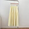 Korean Cream Yellow Skirt for Women In Spring and Summer New Thin High Waist Stylish Loose and Versatile A-line Midi Skirt