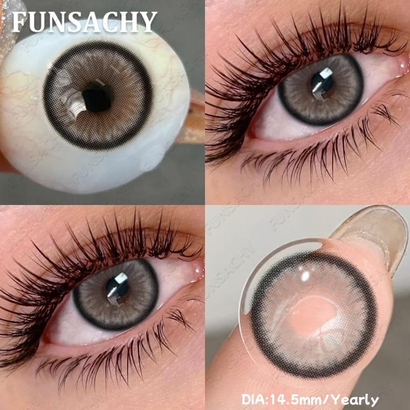 FUNSACHY 1 Pair Blue Color Contact Lenses for Eyes Big Size Natural Lenses Beautiful Pupils Cosmetics Brown Color Lens Gray Lens