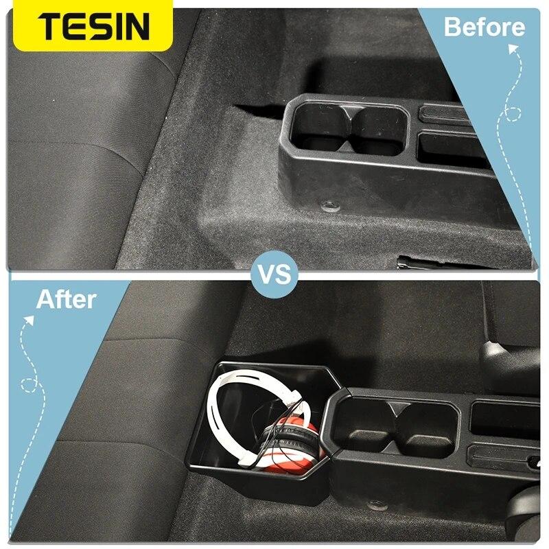 TESIN Car Rear Center Storage Box Organizer For Suzuki Jimny JB74 Interior Accessories Stowing Tidying