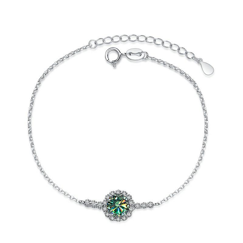 Bague Ringen Стерлинговое серебро S925, двухрядная дрель со звездами, D цвет, браслет из камня моссана, женская ниша, 1 карат, бриллиант моссана