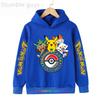 Autumn Warm Pikachu Casual Sportswear Hoodie with Anime Print for Kids Boys and Girls