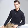 Мужская рубашка-поло с длинным рукавом, 100% хлопок, в стиле business casual