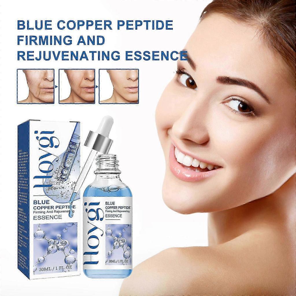 Hoygi Blue Copper Peptide Firming Essence Moisturizes, Hydrates And Tightens The Skin, Reduces Fine Lines And Brightens The Complexion