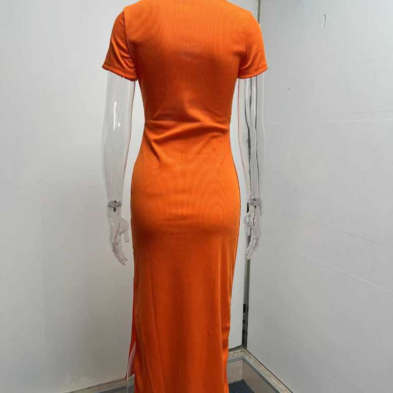 2022 Spring Summer Women's Fashion Knitted Dress Female Sexy Navel High Waist Slit Lace-up Pleated Dress Ladies Temperament Slim Long Dress