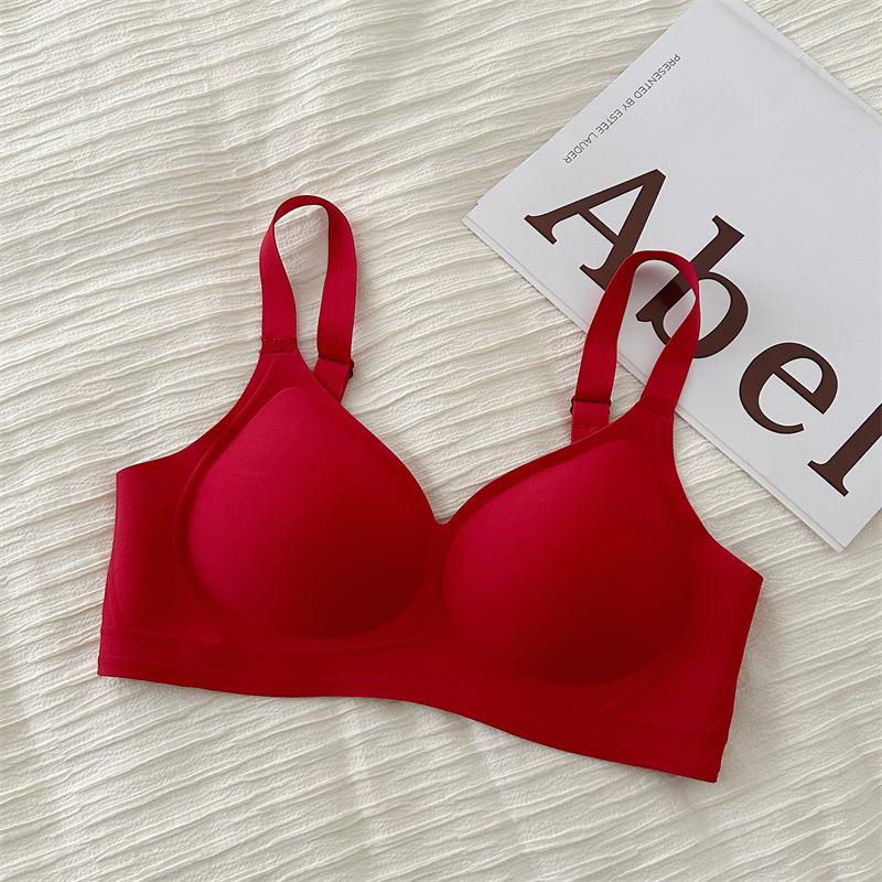Traceless underwear women's small breasts gather thin smooth surface breathable soft support no steel ring anti-sagging breast bra cover
