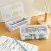 1pc Extra Large Capacity Plastic Pencil Box Stackable Translucent Clear Pencil Box Office Supplies Storage Organizer Box