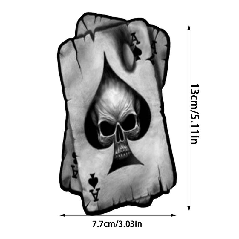 Наклейка на машину Покер Украшения для машины на Хэллоуин Внешний вид Страшный Игрок в покер Настенное искусство Карты Забавный Череп Пики Туз пик