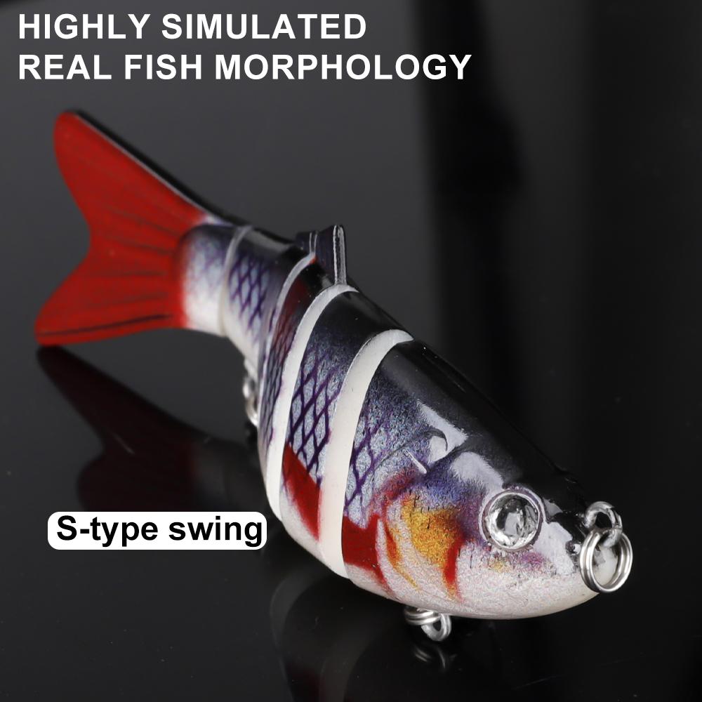 FTK 5pcs 10cm Pike Wobblers Artificial Bait Hard Multi Jointed Swimsuit Krankbait Nearly Real Fishing Fake Bait Fishing Set