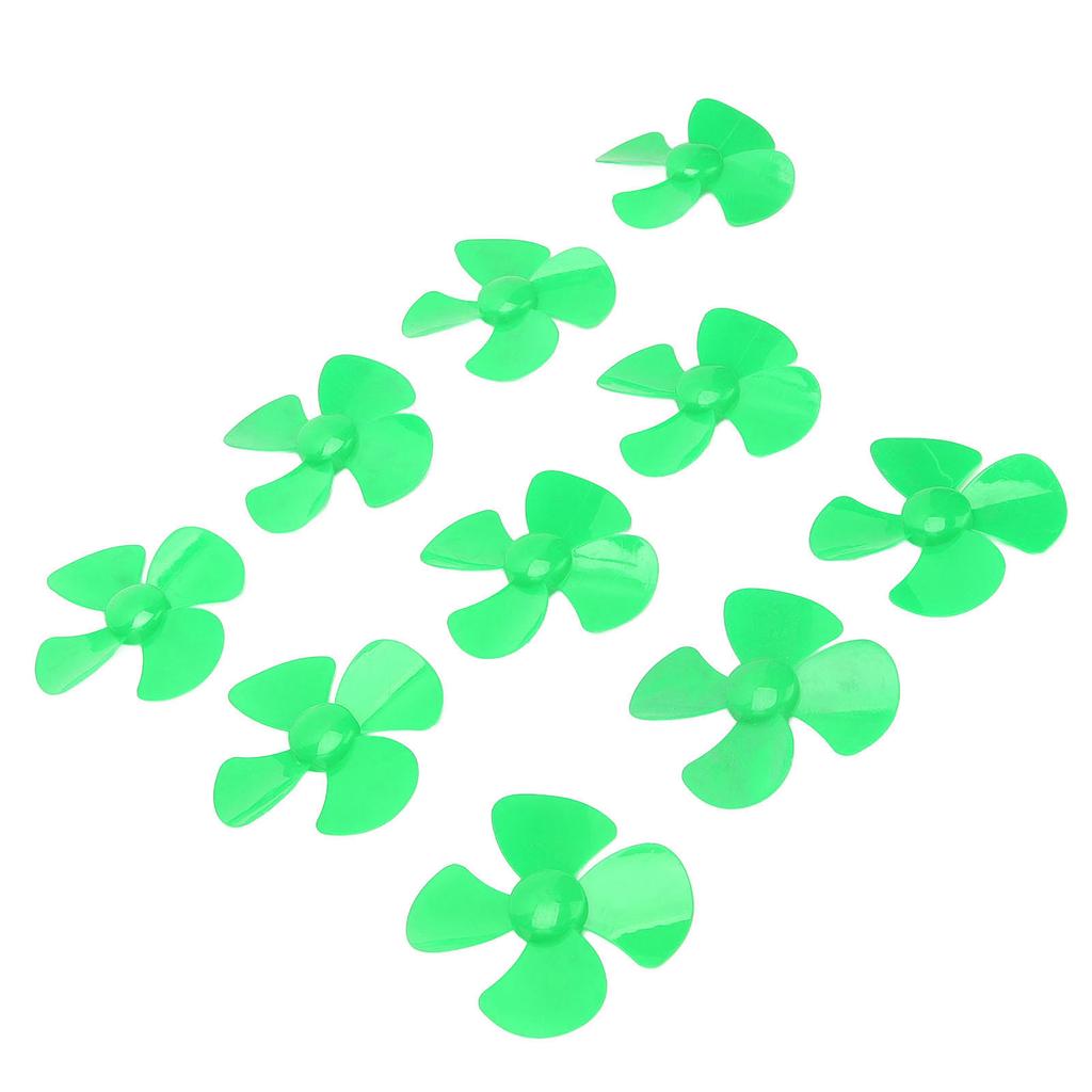 10Pcs 80mm 4 Blades Propeller Plastic DIY Rotating Toy Model Accessories with 2mm Hole XR?149Green