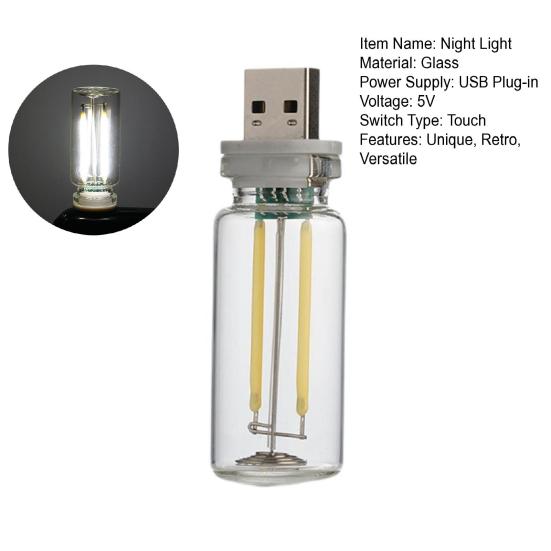 Ночной светильник для салона автомобиля с сенсорным управлением USB, автомобильная атмосферная лампа, мини-светодиодная лампа-ночник для спальни в автомобиле