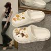 2025 Women's EVA Thick-Soled Cartoon Closed-Toe Sandals & Slippers: Summer Fashion, Height-Boosting Beachwear