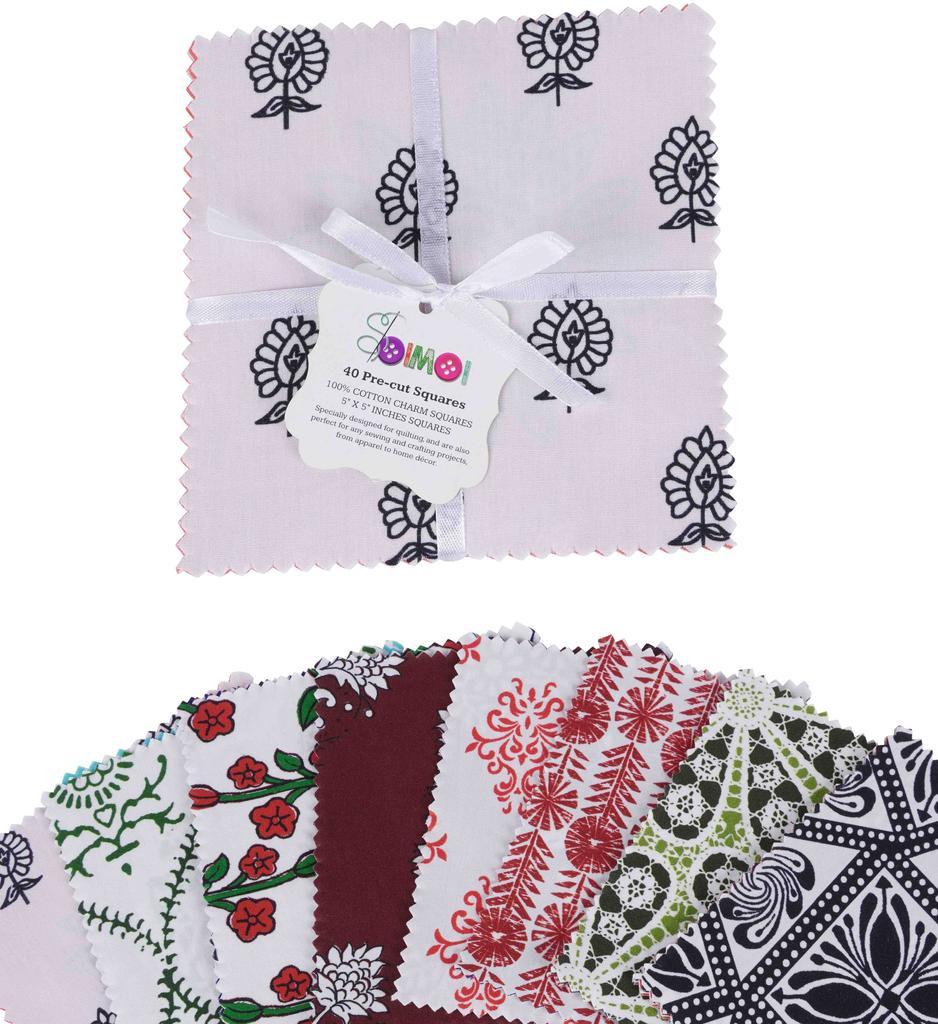 Print  Precut 5-inch Cotton  Fabric  Quilting  Squares  Charm Pack DIY Patchwork Sewing Craft-