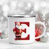 26 Letter Santa Claus Printed Enamel Cup Milk Juiice Coffee Cup Mug Best Christmas Gift For Family Friends
