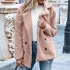 Plus Size Autumn and Winter Women's Button Fur Coat Lapel Loose Fleece Coat