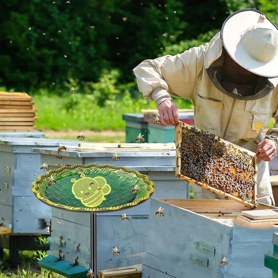 Кормушка для пчел для декора сада на открытом воздухе, плавающая станция для поения пчел и бабочек, кормушка для насекомых-опылителей, ванна для пчел