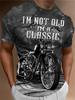 Men's Short Sleeved T-shirt 3D Printed Short Sleeve Vintage Classics TShirt For Mens Street Ride Biker Shirts Tops Oversized Tee Shirt