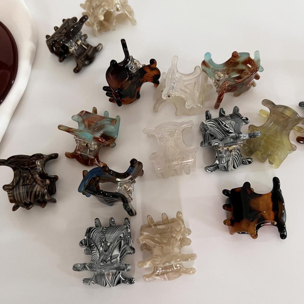 Элегантная мини-заколка для волос Gold Label из ацетата — ретро-стиль для челки