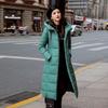 Cotton-Padded Jacket Women's New Style Korean  Mid-Length Over-The-Knee Cotton-Padded Jacket With Hooded Padded Jacket