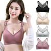 Women Elegant Seamless Gathering Bra Solid Color Smooth Butterfly Embroidery Beautiful Back Underwear 3D Soft Bra