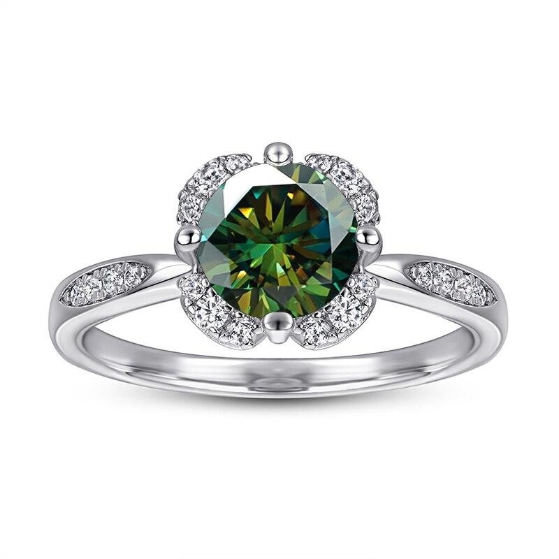 BagueRingen, роскошные кольца из стерлингового серебра 925 пробы с настоящим муассанитом, 1 карат, розовый, синий, зеленый цвет, муассанит, камень, ювелирные изделия для свадебной вечеринки