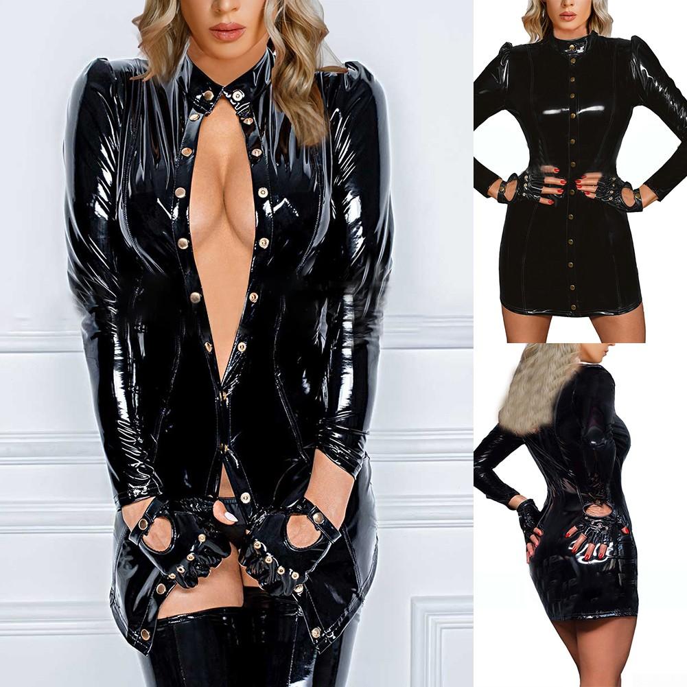 Нижнее белье из лакированной кожи, сексуальное нижнее белье, блестящий, мокрый вид