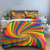 Colorful Spiral Art Set Decor Bedding Set with 1 Duvet Cover 2 Pillowcases Single Double King Queen, Gift