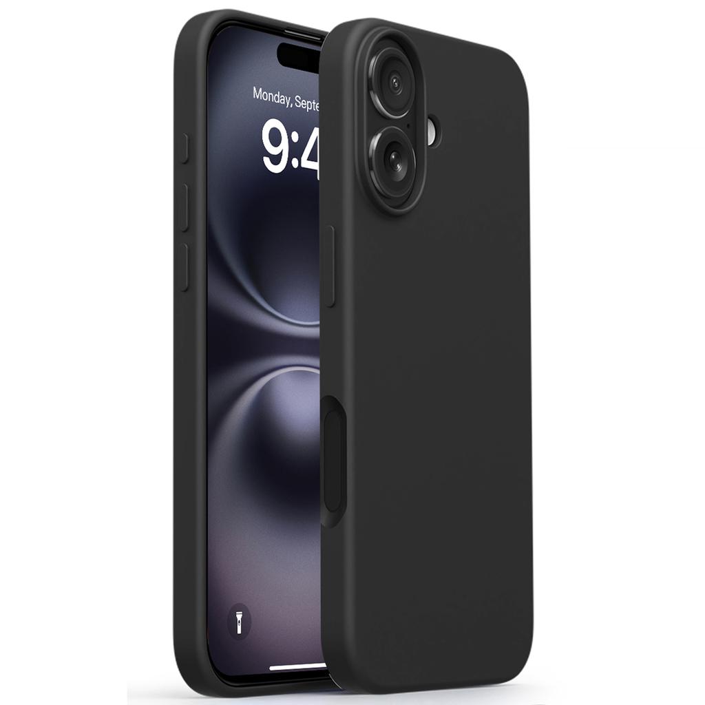 Чехол для iPhone 16 с мягкой подкладкой из микрофибры, жидкий силикон+ПК, чехол для телефона