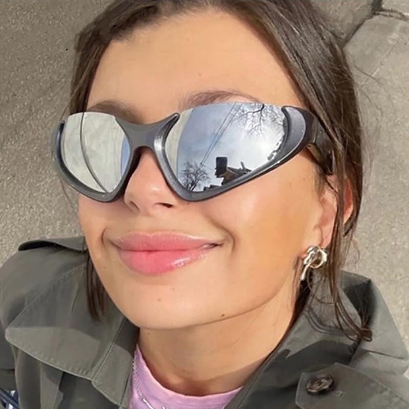 Новые спортивные панк-солнцезащитные очки Y2K Женские дизайнерские прямоугольные очки Мужские очки класса люкс Защита UV400