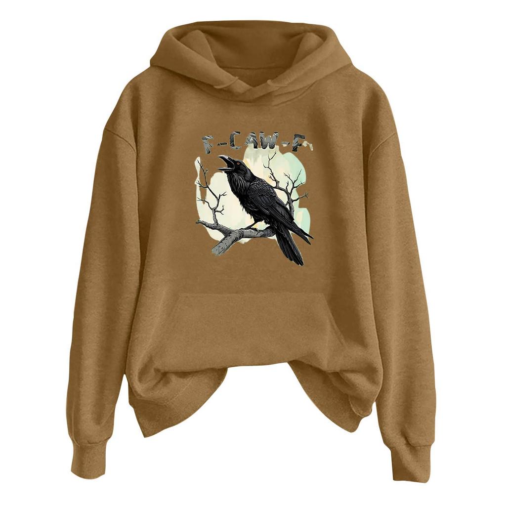 Женская модная повседневная толстовка с длинным рукавом, капюшоном и принтом