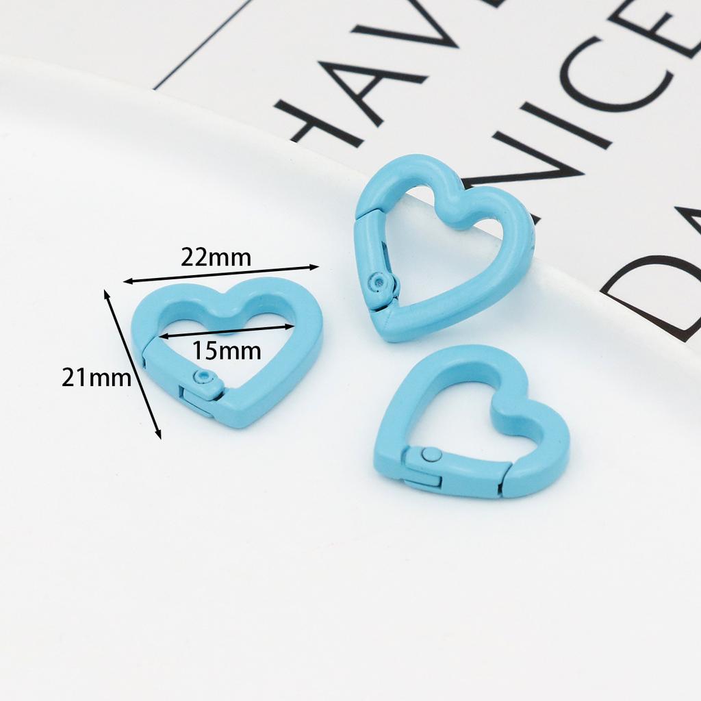 1pcs Metal Heart Spring Clasp Openable Love Shaped Carabiner DIY Backpack Bags Accessories