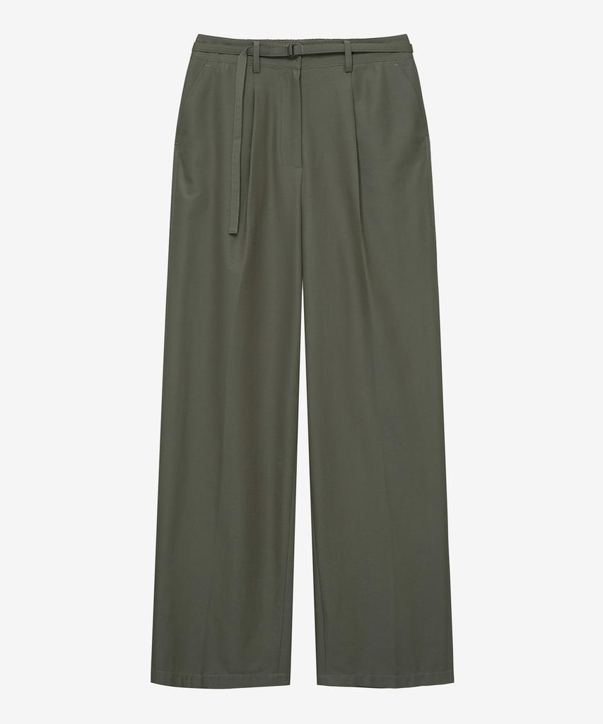 MIND BRIDGE WOMEN [W] Single-Pleat Wide Belted Elastic Pants - 2 Colors