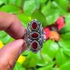 Подарочное кольцо из серебра 925 пробы с натуральным мозамбикским гранатом, размер 8 I8V67